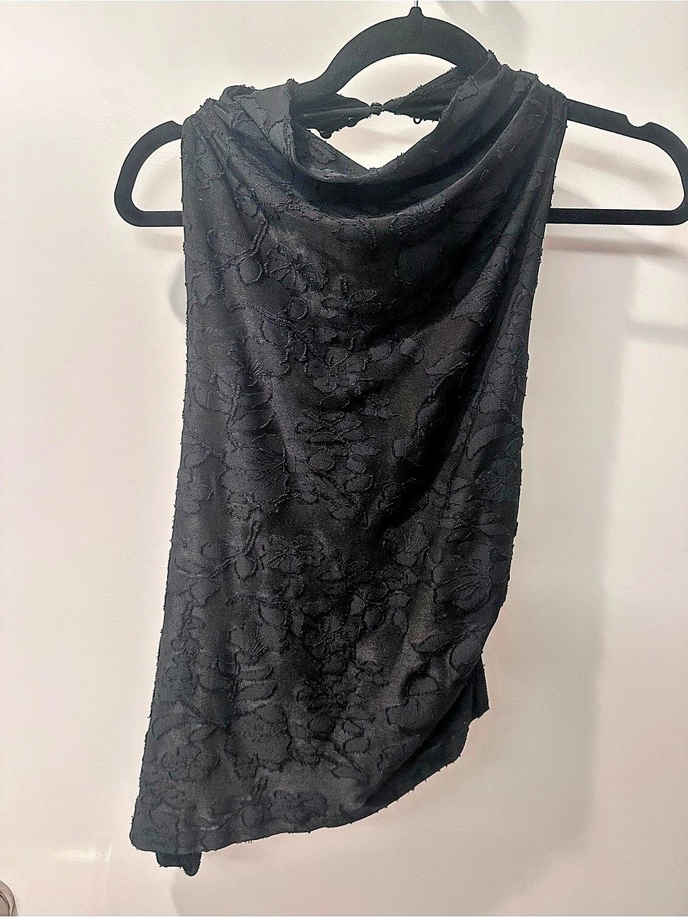 H&M Floral Cowl Neck Top in Black Size Small Like New